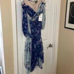 Theia Couture - Lennon Handkerchief Wrap Dress with bow